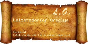 Leitersdorfer Orsolya névjegykártya